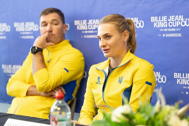 Ukrainos ir Nyderlandų moterų teniso rinktinių spaudos konferencija | Sauliaus Čirbos nuotr.