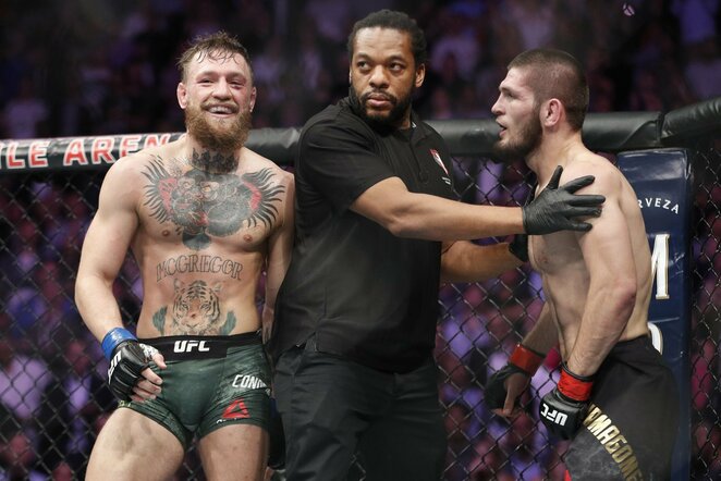 Conoras McGregoras ir Chabibas Nurmagomedovas | Scanpix nuotr.