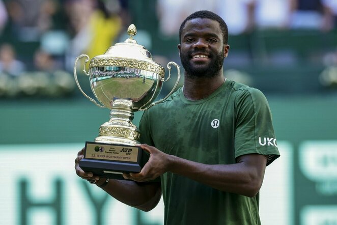 Francesas Tiafoe prieš Taylorą Fritzą | EPA / CHRISTOPHER NEUNDORF nuotr.