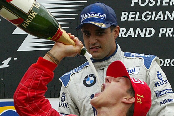 Juanas Pablo Montoya ir Michaelis Schumacheris | Scanpix nuotr.