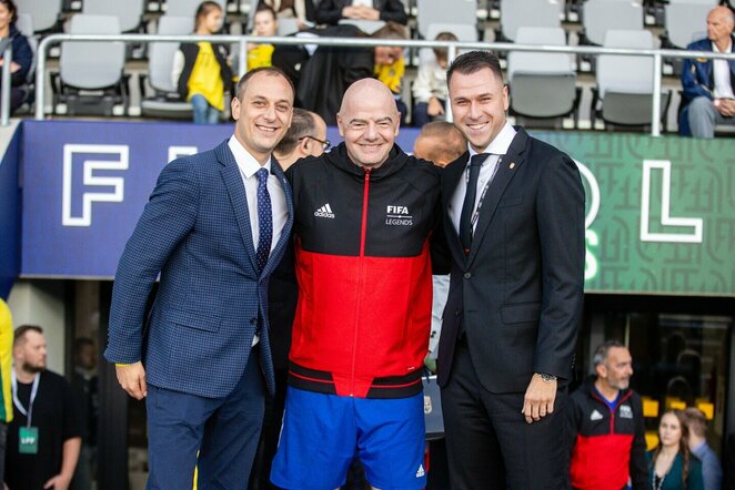 Gianni Infantino (centre) | Teodoro Biliūno / BNS foto nuotr.