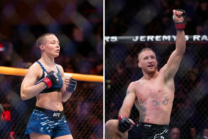 Rose Namajunas ir Justinas Gaethje | Scanpix nuotr.