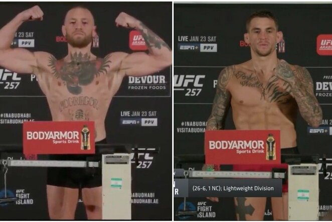 Conoras McGregoras ir Dustinas Poirier | Youtube.com nuotr.