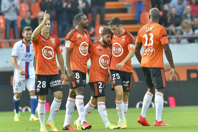 „Lorient“ švenčia įvartį | Scanpix nuotr.