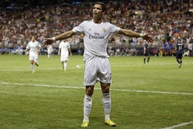 Cristiano Ronaldo džiaugiasi savo įvarčiu | AP/Scanpix nuotr.
