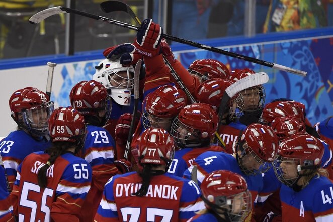 Rusijos rinktinės džiaugiasi pergale | AFP/Scanpix nuotr.
