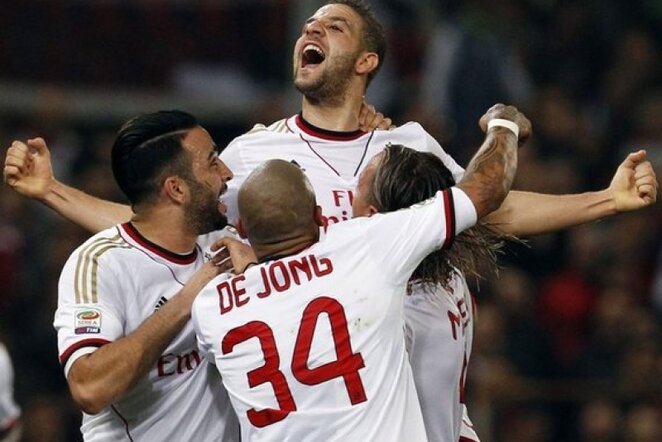 „Milan“ futbolininkų džiaugsmas | REUTERS/Scanpix nuotr.