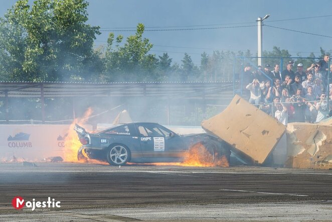 „Ukrainian Drift Championship“ varžybose lietuvis buvo per plauką nuo tragedijos | Organizatorių nuotr.