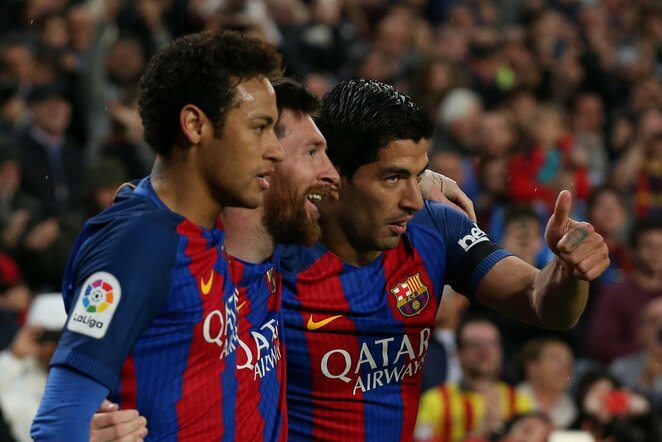 Neymaras, Lionelis Messi ir Luisas Suarezas | Scanpix nuotr.