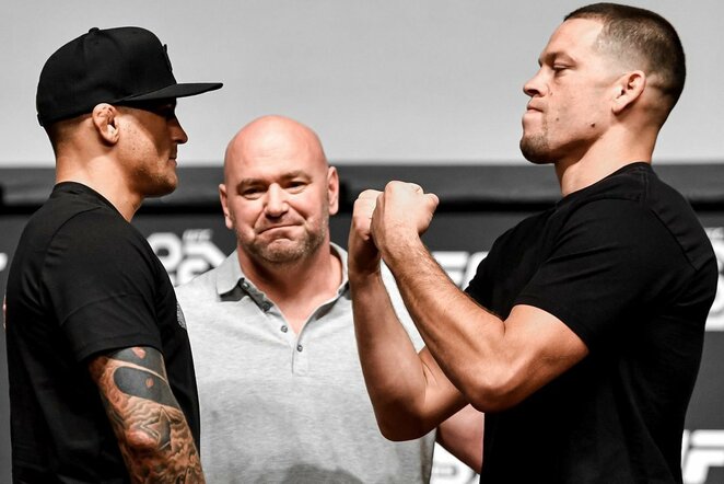 Dustinas Poirier ir Nate'as Diazas | „Twitter“ nuotr.