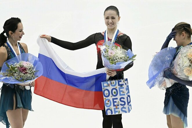 Elizaveta Tuktamyševa, Kamila Valijeva ir Aliona Kostornaja | Scanpix nuotr.