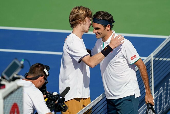 Andrejus Rublevas ir Rogeris Federeris | Scanpix nuotr.