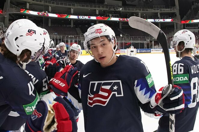 JAV – Vokietijos rungtynių akimirka | IIHF nuotr.