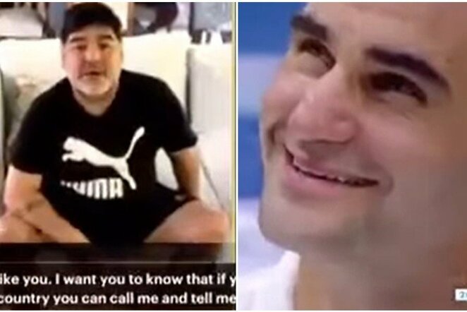 Diego Maradona ir Rogeris Federeris | Youtube.com nuotr.