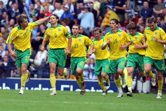 Lietuvos rinktinei yra tekę mušti įvarčius ir škotams | AFP/Scanpix nuotr.