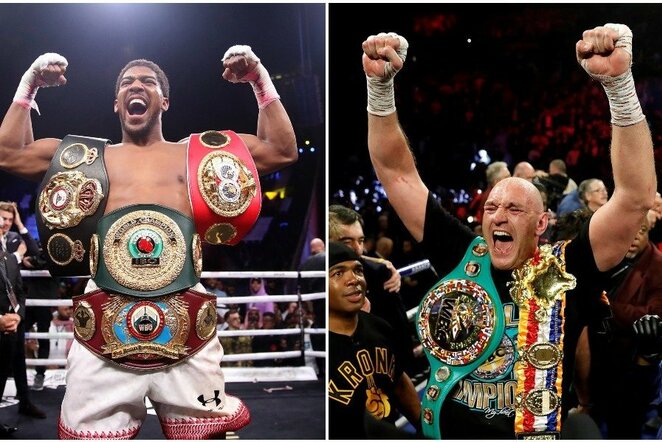 Anthony Joshua ir Tysonas Fury | Scanpix nuotr.