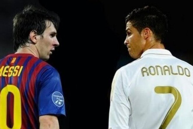 Lionelis Messi (kair.) ir Cristiano Ronaldo (deš.) | Ivartis.net