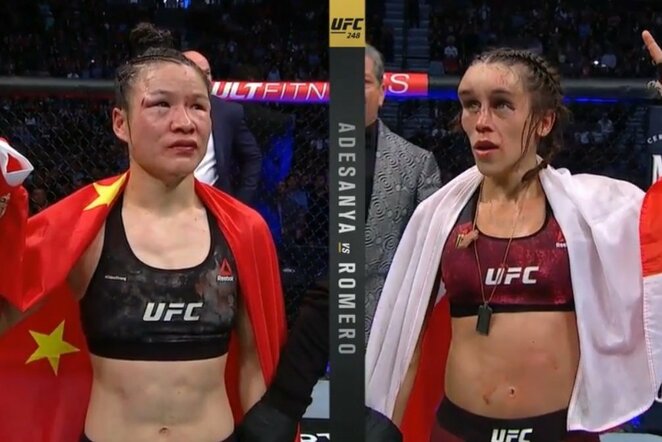 Weili Zhang ir Joanna Jedrzejczyk | Organizatorių nuotr.