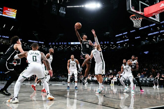 „Nets“ - „Bucks“ rungtynių akimirka | Alexandre Schneider /Zuffa LLC/Zuffa LLC nuotr.