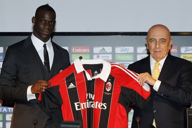 Mario Balotelli ir Adriano Galliani | Reuters/Scanpix nuotr.