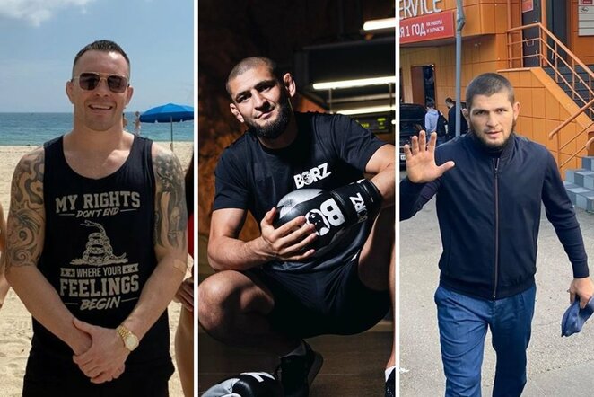 Colby Covingtonas, Chamzatas Čimajevas ir Chabibas Nurmagomedovas | Instagram.com nuotr