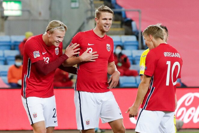 Erlingas Haalandas ir Martinas Odegaardas | Scanpix nuotr.