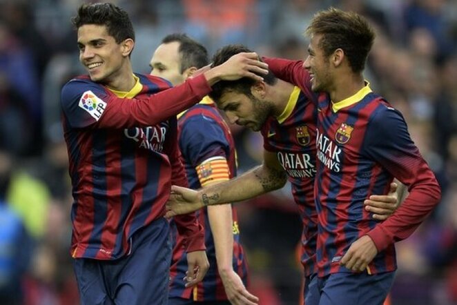 „Barcelona“ futbolinkų džiaugsmas | AFP/Scanpix nuotr.