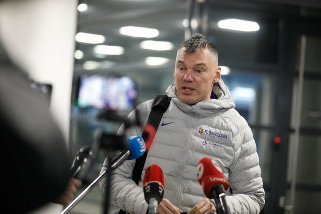 Šarūnas Jasikevičius atskrido į Kauną | Eriko Ovčarenko / BNS foto nuotr.