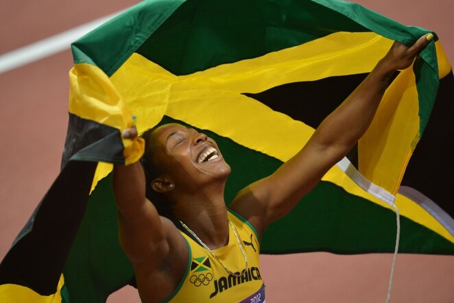 Jamaikos sprinterė Sharon Fraser-Pryse | AFP/Scanpix nuotr.