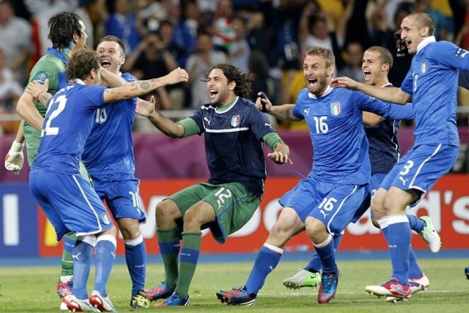 Italijos rinktinės žaidėjų triumfas | AP/Scanpix nuotr.