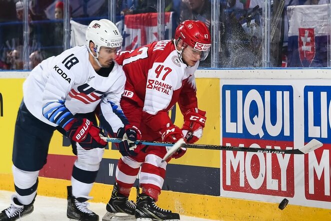 Danija – JAV rungtynių akimirka | IIHF nuotr.