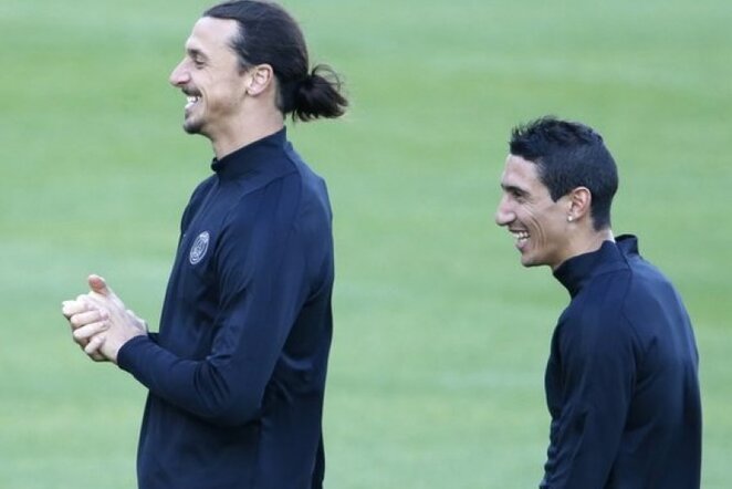 Zlatanas Ibrahimovičius ir Angelis Di Maria | Reuters/Scanpix nuotr.