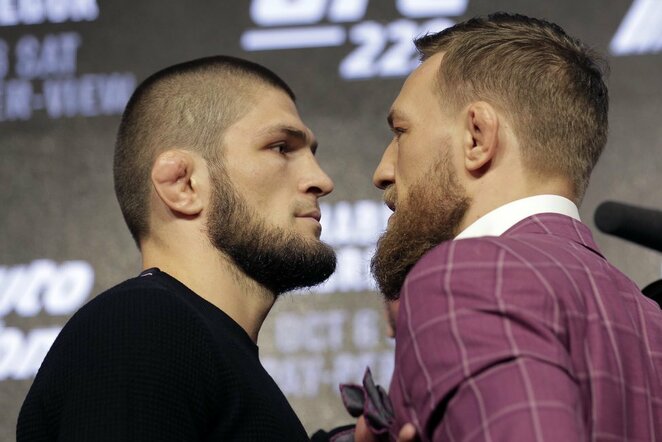 Conoras McGregoras ir Chabibas Nurmagomedovas | Scanpix nuotr.