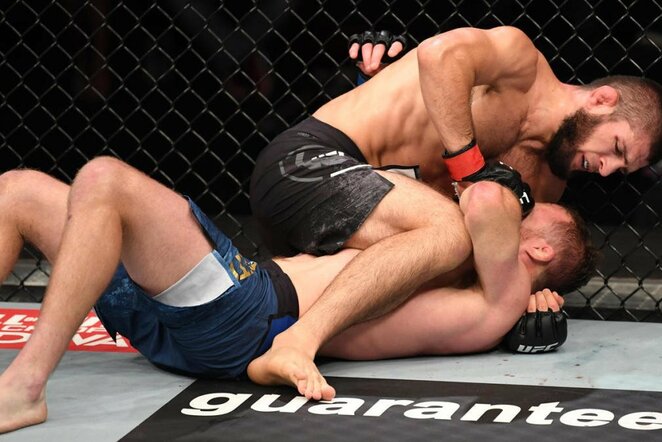 Chabibas Nurmagomedovas ir Justinas Gaethje | Organizatorių nuotr.