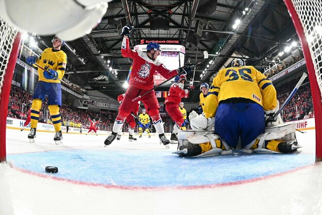 Čekijos – Švedijos rungtynių akimirka | IIHF nuotr.