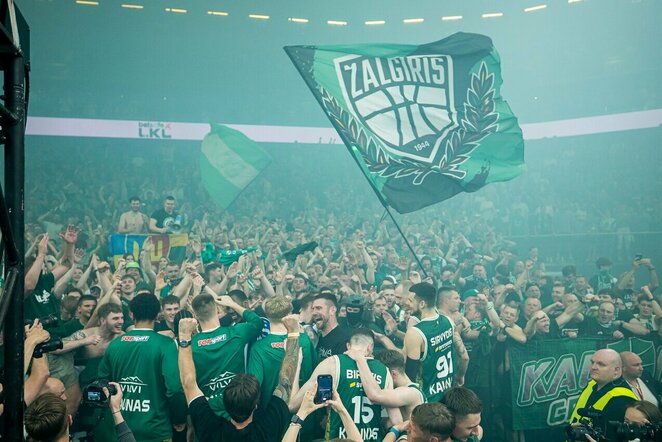 „Žalgirio“ LKL titulo šventimo akimirkos | Roko Lukoševičiaus/LKL nuotr.
