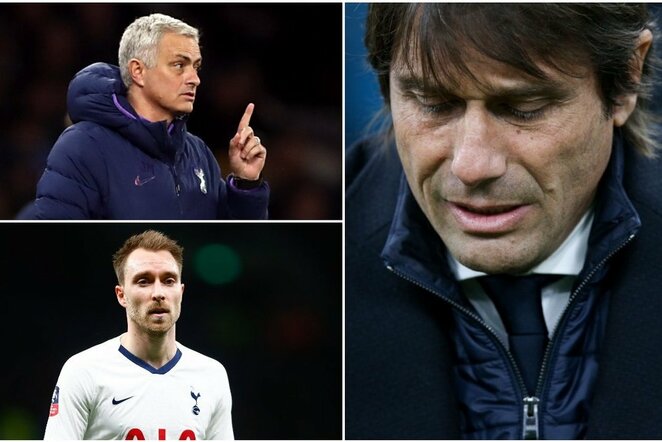 J.Mourinho, Ch.Eriksenas ir A.Conte | Scanpix nuotr.