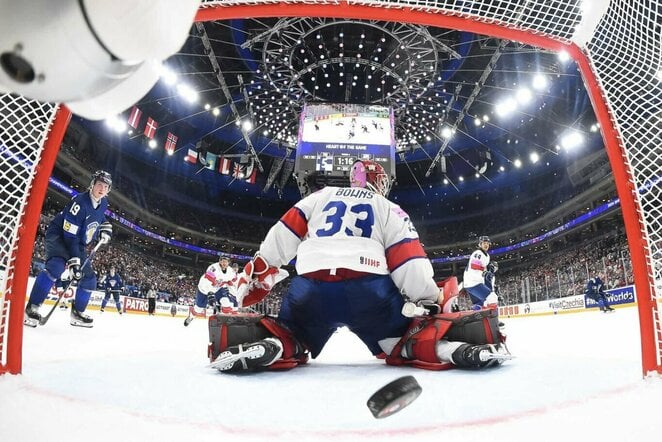 Suomijos – Didžiosios Britanijos rungtynių akimirka | IIHF nuotr.