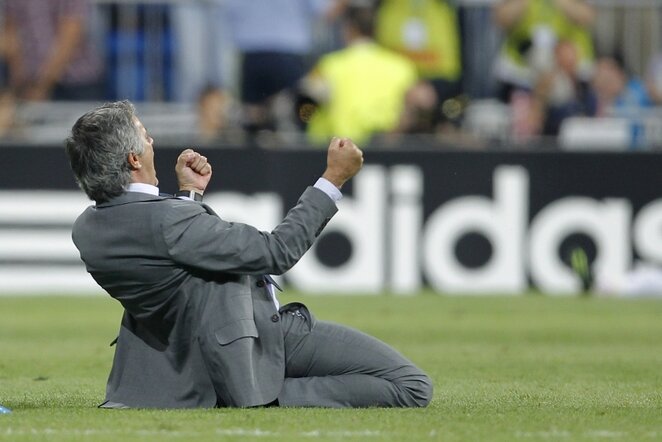 Jose Mourinho švenčia Cristiano Ronaldo įvartį | AFP/Scanpix nuotr.