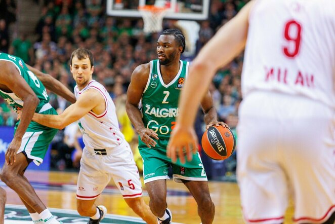 „Žalgiris“ – „AX Armani“ rungtynių akimirka | Eriko Ovčarenko / BNS foto nuotr.