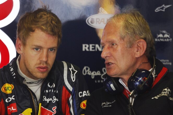 Sebastianas Vettelis, Helmutas Marko | REUTERS/Scanpix nuotr.