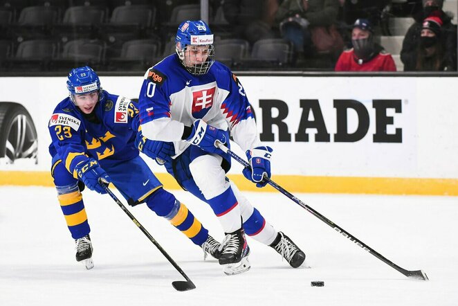 Švedija – Slovakija rungtynių akimirka | IIHF nuotr.