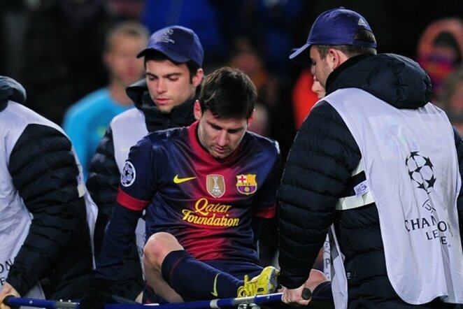 Lionelis Messi patyrė kelio traumą | AFP/Scnpix nuotr.