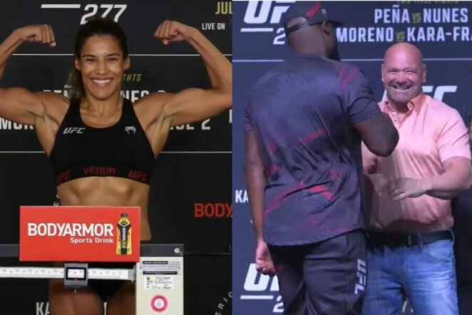 Julianna Pena, Derrickas Lewisas ir Dana White'as | „Stop“ kadras