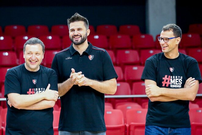 Antanas Guoga, Linas Kleiza ir Darius Gudelis Vidmanto Balkūno / BNS foto nuotr.