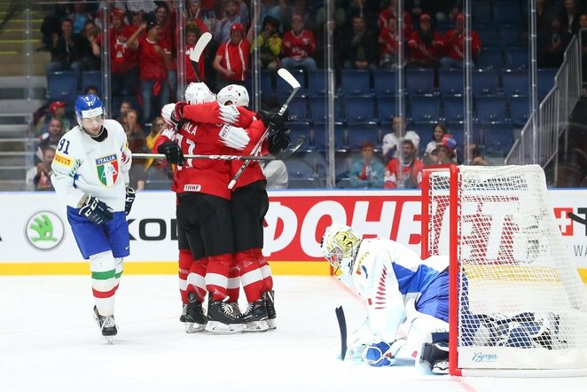 Šveicarų ir italų rungtynės | IIHF nuotr.