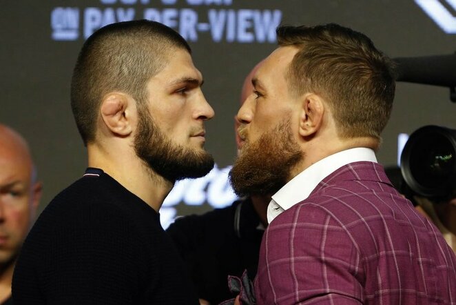 Chabibas Nurmagomedovas ir Conoras McGregoras | Scanpix nuotr.