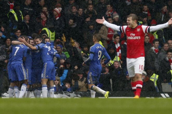 Triumfuojantys Londono „Chelsea“ komandos futbolininkai | Reuters/Scanpix nuot.