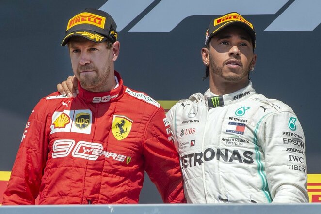 Sebastianas Vettelis ir Lewisas Hamiltonas | Scanpix nuotr.