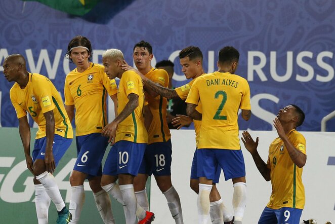 Brazilija džiaugiasi įvarčiu | Scanpix nuotr.